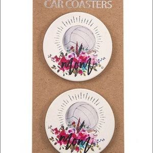 Volleyball mom car coasters